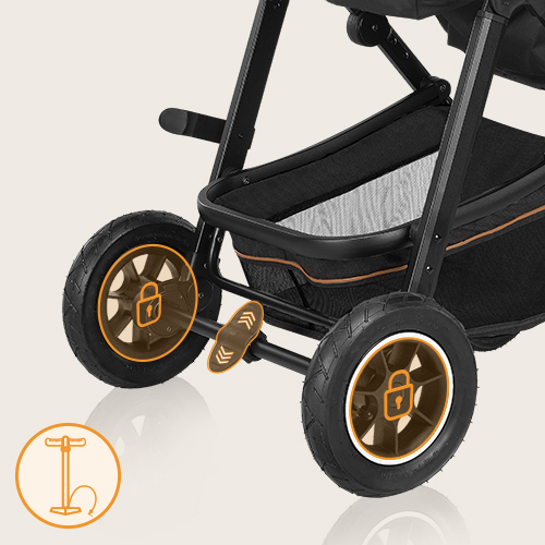 lionelo Amber 2 w 1 Black Silver — Wózek wielofunkcyjny